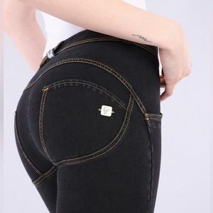 Freddy WR UP Washed Black Yellow Stitch Jeggings Skinny Jeans XS